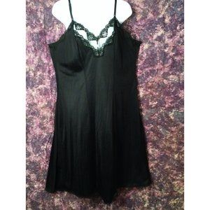 Vintage 60s-70s Mel-Lin Undergarment Lingerie Full Slip-Dress -L Rosebud Lace